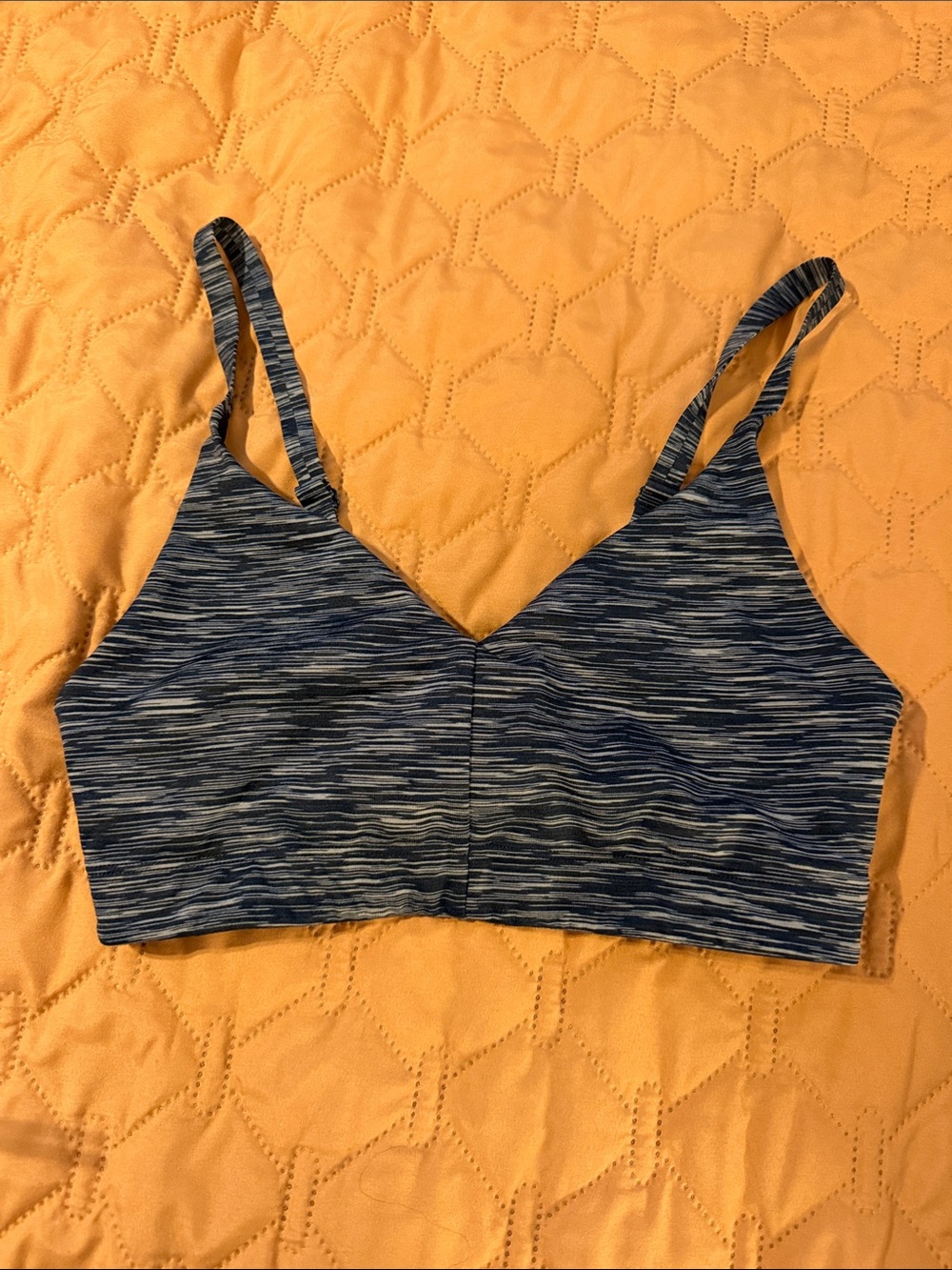 Outdoor Voices Blue Space-Dye Bralette